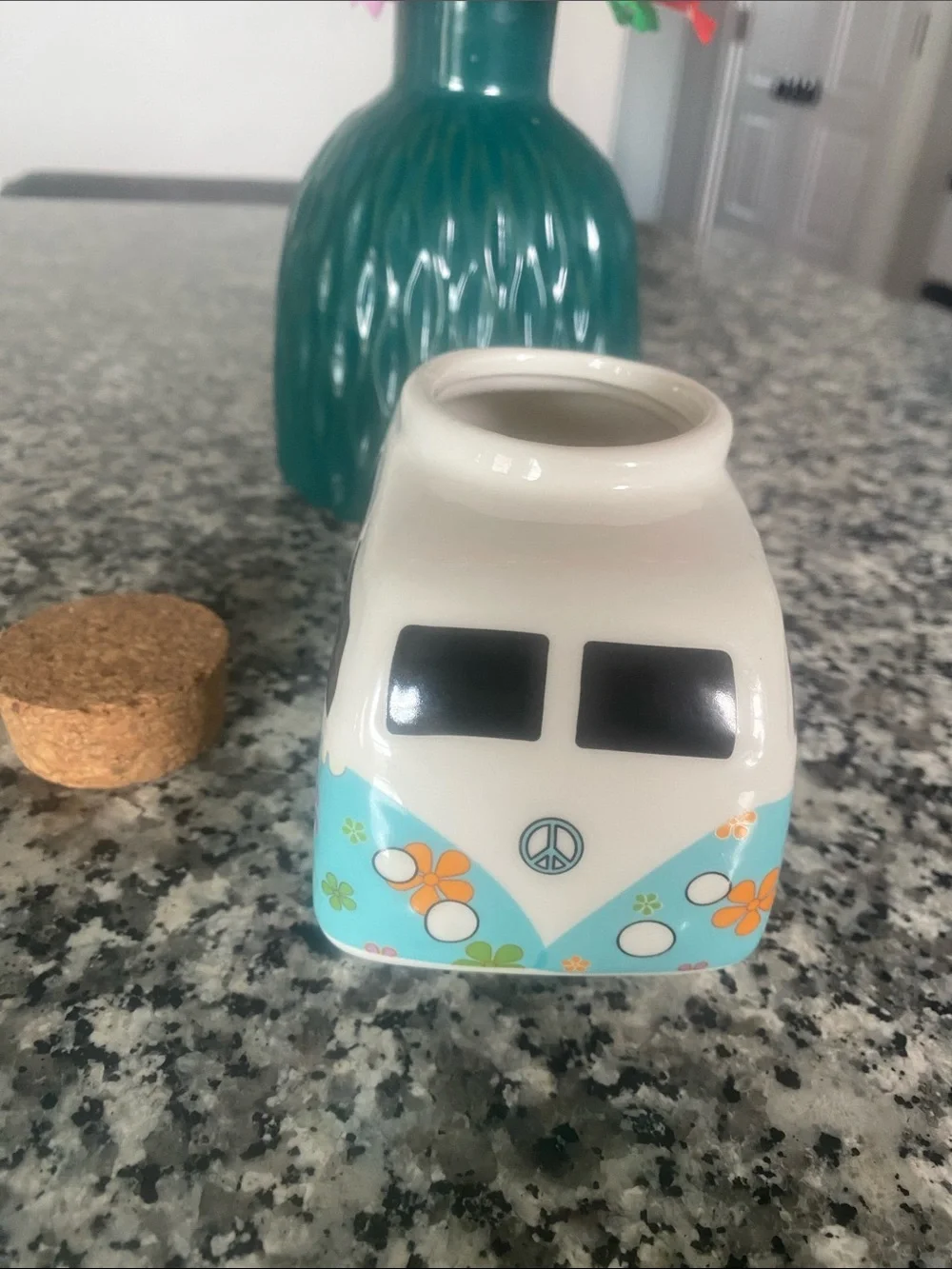 Ceramic Floral Camper Vase Accent
